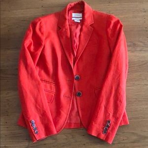 J Crew orange linen blazer